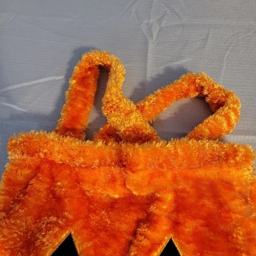 Halloween Pumpkin Plush Jack O Lantern plush Fuzzy Treat Candy Tote Bag T35